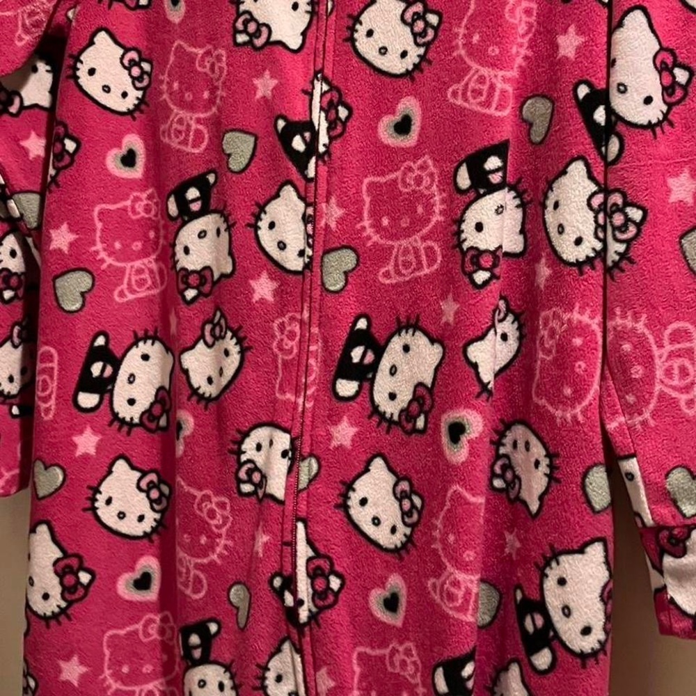 Hello Kitty Pajama Y2K Zip Up Pink and Black 2011 Onesie